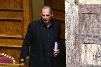 Yanis Varoufakis llega al Parlamento de Atenas el miércoles.