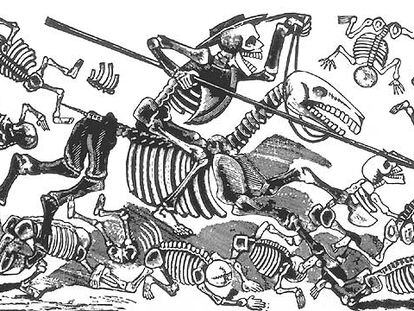 'Ésta es de don Quijote la primera, la sin par, la gigante calavera', del mexicano José Guadalupe Posada (1852-1931).