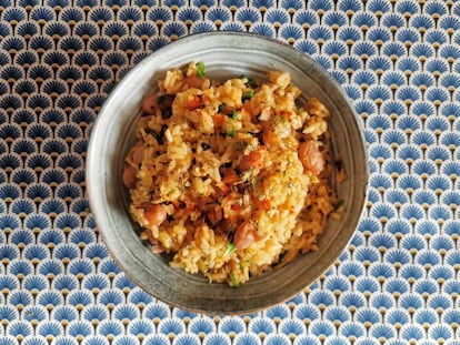 Arroz con setas al estilo cajún