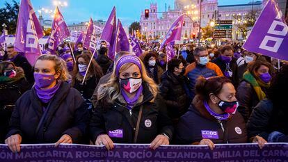Manifestación contra la violencia de género en Madrid en 2021.