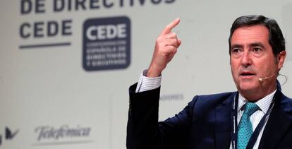 Antonio Garamendi, durante su participación en el Congreso de Directivos CEDE.