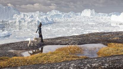 El glaciar de Ilulissat, en Groenlandia, vierte al mar m&aacute;s de veinte mil millones de toneladas de agua helada en forma de icebergs. 