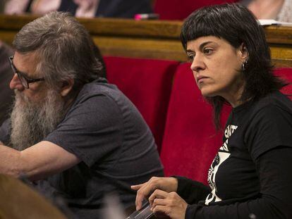 La diputada de la CUP, Anna Gabriel, en el Parlament.