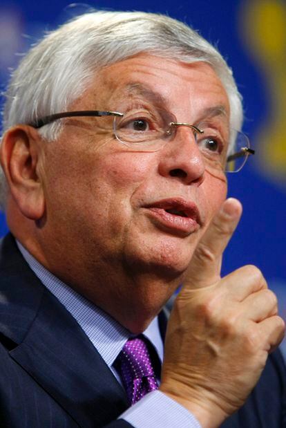 El comisionado de la NBA, David Stern, durante una rueda de prensa.