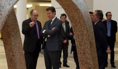 Miguel Fernández-Cid con Feijóo durante la inauguración de 'Gallaecia Petrea'