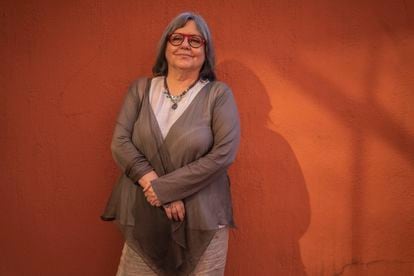 La escritora chilena Diamela Eltit, premio FIL de Lenguas Romances, este lunes en la Feria de Guadalajara (México).