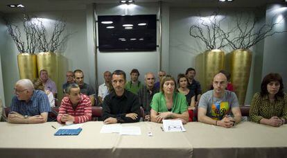 Rueda de prensa de la presentaci&oacute;n en Bilbao de las conclusiones de un debate entre el colectivo de presos de ETA.