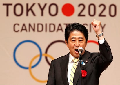 Shinzo Abe, durante la inauguración de los Juegos Olímpicos de Tokio 2020.