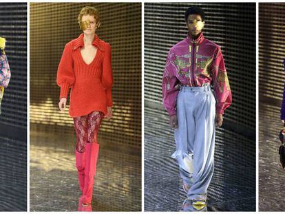 Modelos en el desfile de Gucci en la Semana de la Moda de Milán, este miércoles 20 de febrero.