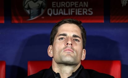 Robert Moreno en su último partido como seleccionador de España el 18 de noviembre.