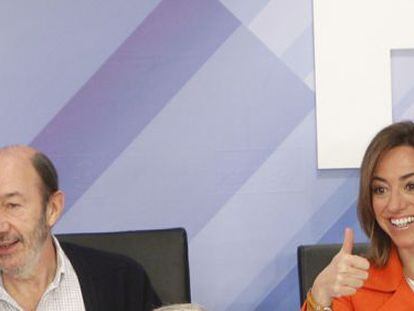 Rubalcaba y Chac&oacute;n, el domingo en el Comit&eacute; Federal del PSOE.