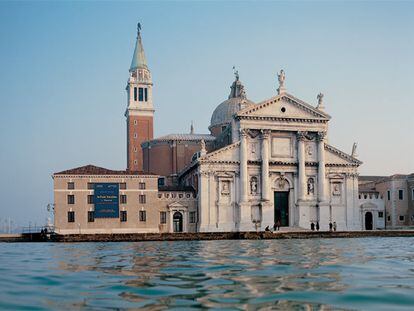 Iglesia de San Giorgio Maggiore en Venecia (izquierda) y teatro Olímpico en Vicenza.