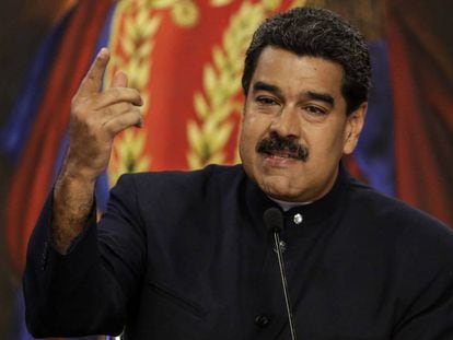 Nicolás Maduro, en una rueda de prensa.
