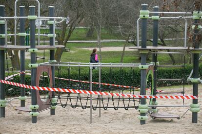 El parque de La Araña cerrado, en San Sebastián de Los Reyes.