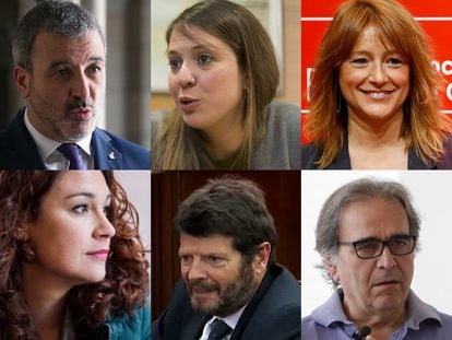 Jaume Collboni, Janet Sanz, Laia Bonet, Laura Pérez, Albert Batlle i Joan Subirats.