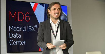 Ignacio Velilla, director de Equinix para España, ayer en la inauguración del MD6.
