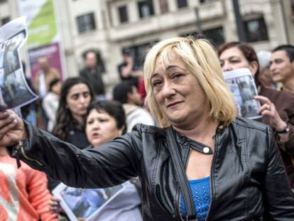 Manifestación ayer en Bilbao en repulsa por los asesinatos