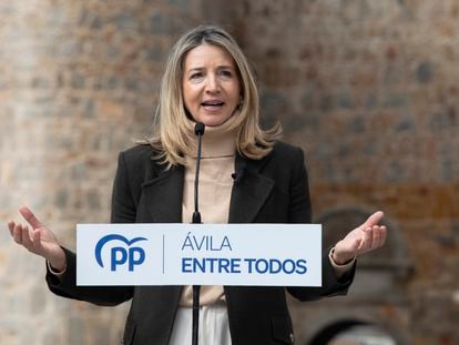 La senadora Alicia García, en un mitin en Ávila el pasado marzo.