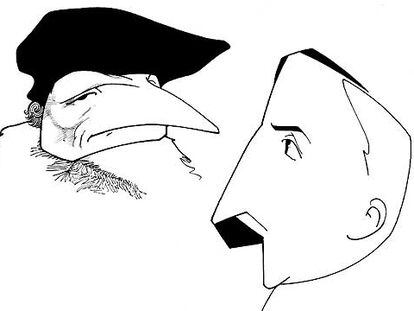 Erasmo de Rotterdam (1469-1536), a la izquierda, y Stefan Zweig (1881-1942) vistos por Loredano.