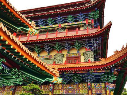 Detalle del monasterio budista de Po Lin, en Hong Kong. 