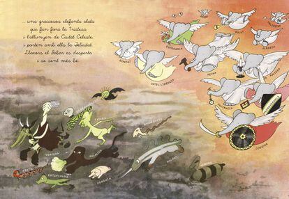 Una de las ilustraciones inéditas que se incorporan a la nueva edición de Babar.