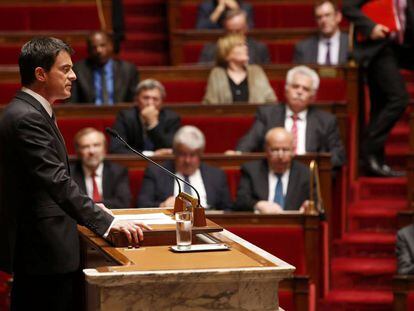 Manuel Valls, este martes, en la Asamblea Nacional de Francia.