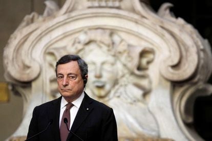 El primer ministro italiano, Mario Draghi, en una conferencia de prensa en Roma el 31 de mayo.