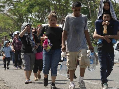caravana de migrantes en Tapachula (México).