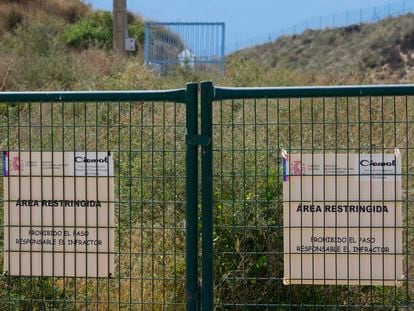 Finca del Ciemat con terrenos contaminados por radiación en Palomares, en Cuevas de Almanzora (Almería), en marzo.