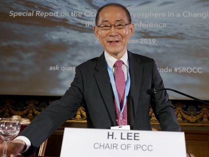 El presidente del IPCC, Hoesung Lee, en septiembre de 2019 en Mónaco.
