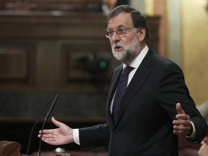 Mariano Rajoy en la comparecencia por el 'caso Gürtel'.