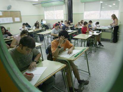 Alumnos de un instituto público de Alcalá de Guadaíra, en Sevilla.