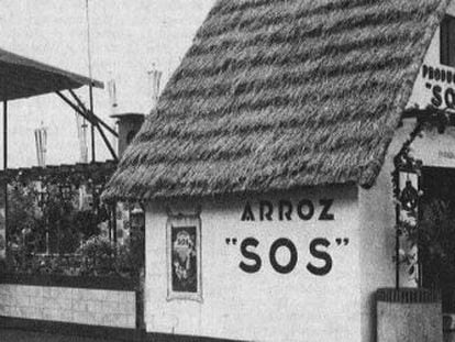Barraca de Sos en la Feria de Muestras de Barcelona de 1934.