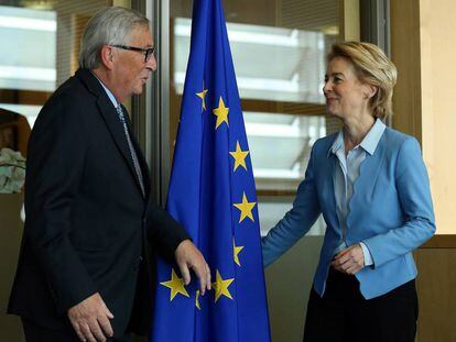 Jean-Claude Juncker y Ursula von der Leyen, el 9 de septiembre en Bruselas.