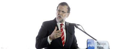 Rajoy, durante su intervenci&oacute;n en el acto del PP en Valencia. 