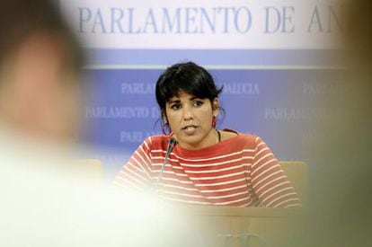 La secretaria general de Podemos Andaluc&iacute;a, Teresa Rodr&iacute;guez.