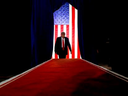 Donald Trump durante un evento de su campaña para las elecciones presidenciales de Estados Unidos el pasado 20 de enero en Manchester, New Hampshire.