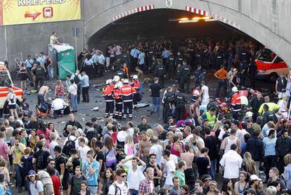 El túnel en el que se produjo la estampida.