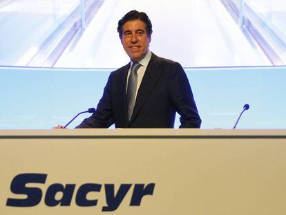 Manuel Manrique, presidente de Sacyr, en una junta de accionistas.