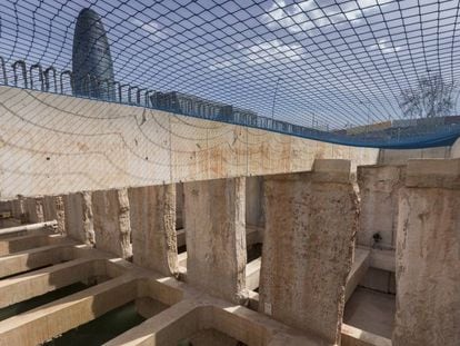 Parte de la estructura del túnel de Glòries, en Barcelona.