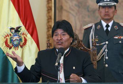 Evo Morales en una rueda de prensa este viernes.