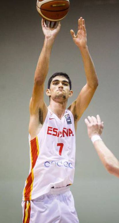 Santi Aldama, en el Eurobasket sub-18