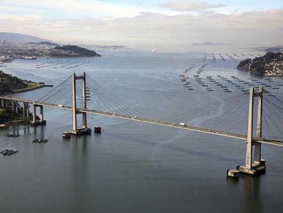 Vista del puente de Rande sobre la ría de Vigo.