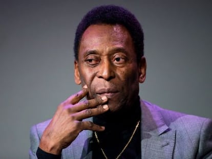 Pel&eacute;, en un acto promocional. 