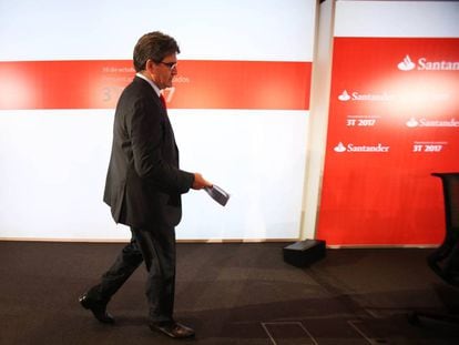El consejero delegado de Santander en la presentaci&oacute;n de resultados