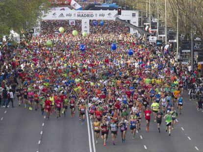 Salida de la 41 edición del maratón de Madrid, celebrada el año pasado.