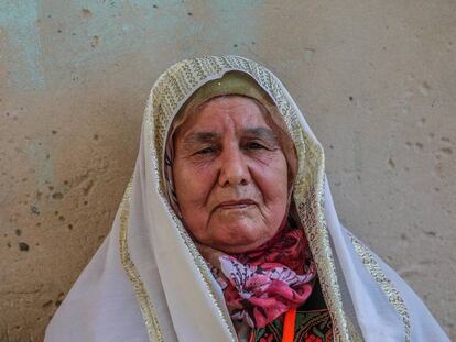 Una mujer palestina en el campo de refugiados Khan Younis de Gaza