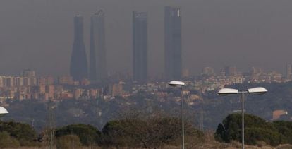 Vista de Madrid desde un pueblo cercano en enero de 2015.