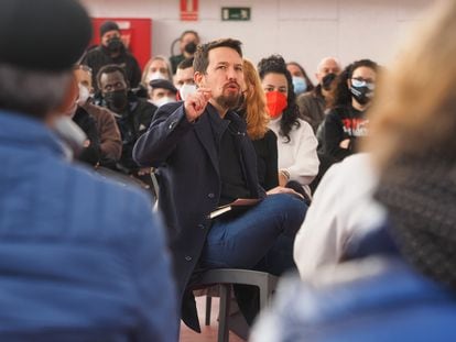 Pablo Iglesias interviene en un coloquio junto a los candidatos de Unidas Podemos por Valladolid, en la Cúpula del Mileno de Valladolid, el pasado 22 de enero de 2022, en Valladolid, Castilla y León.