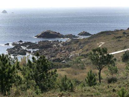 Punta de Couso, en Aguiño (A Coruña), emplazamiento previsto para una nueva piscifactoría.